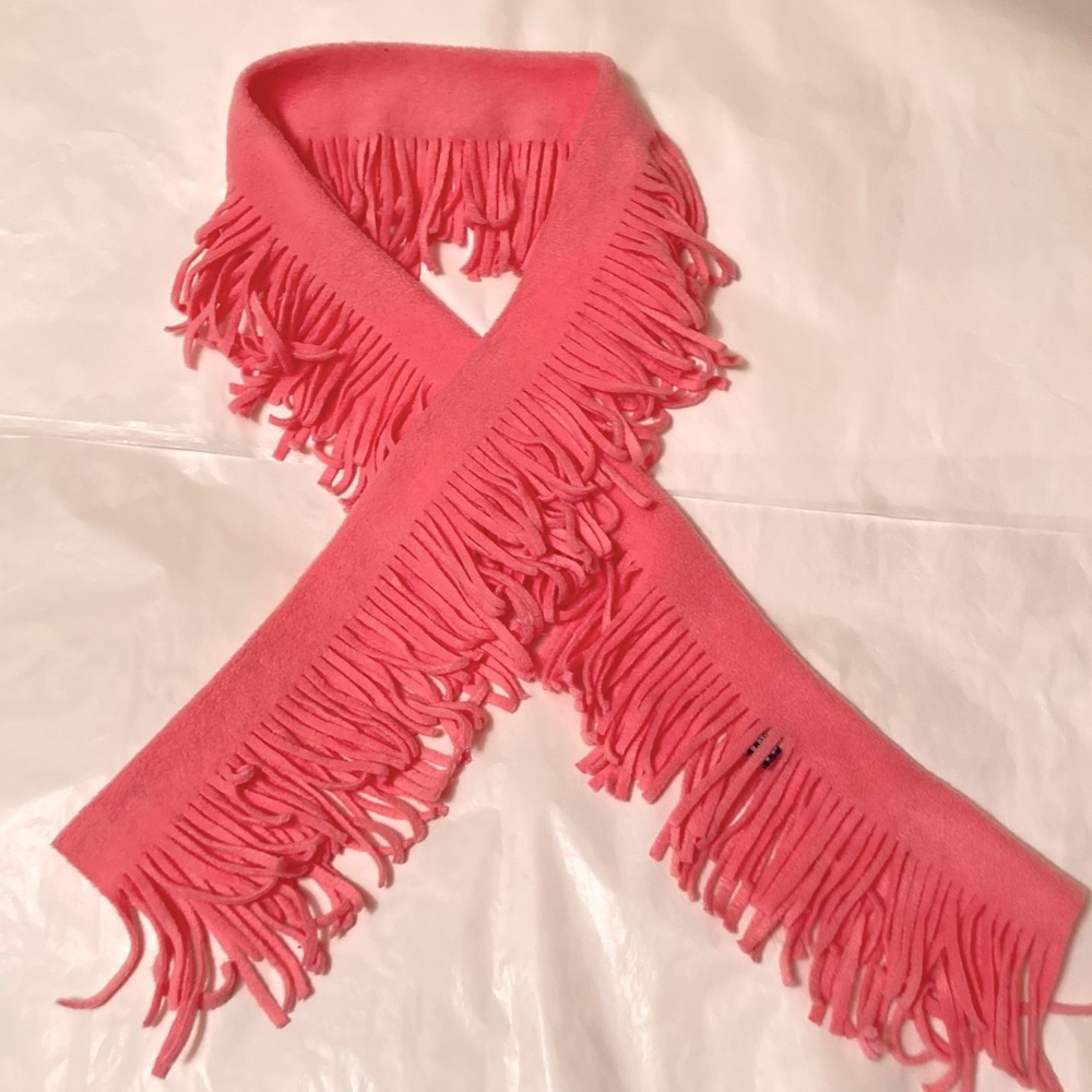 GAP Scarf Warm Cozy Washable Pink Fringed